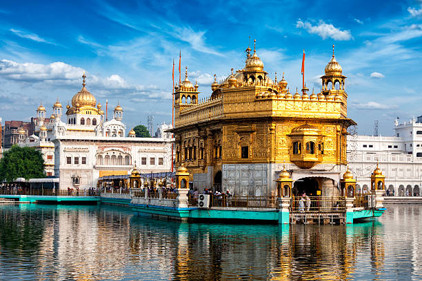 Famous indian landmark - Sikh gurdwara Golden Temple (Harmandir Sahib). Amritsar, Punjab, India